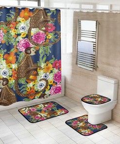 Vintage Brown Monkey in Elegant Chinoiserie Style Shower Curtain for a Classic Bathroom