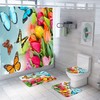 Vintage Butterfly Tulips Shower Curtain For Quiet And Cozy Bathrooms