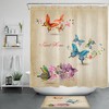 Vintage Butterfly and Rustic Flower Shower Curtain for a Sweet Home Makeover