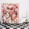 Vintage Cabbage Rose Shower Curtain With Elegant Design And Waterproof Fabric