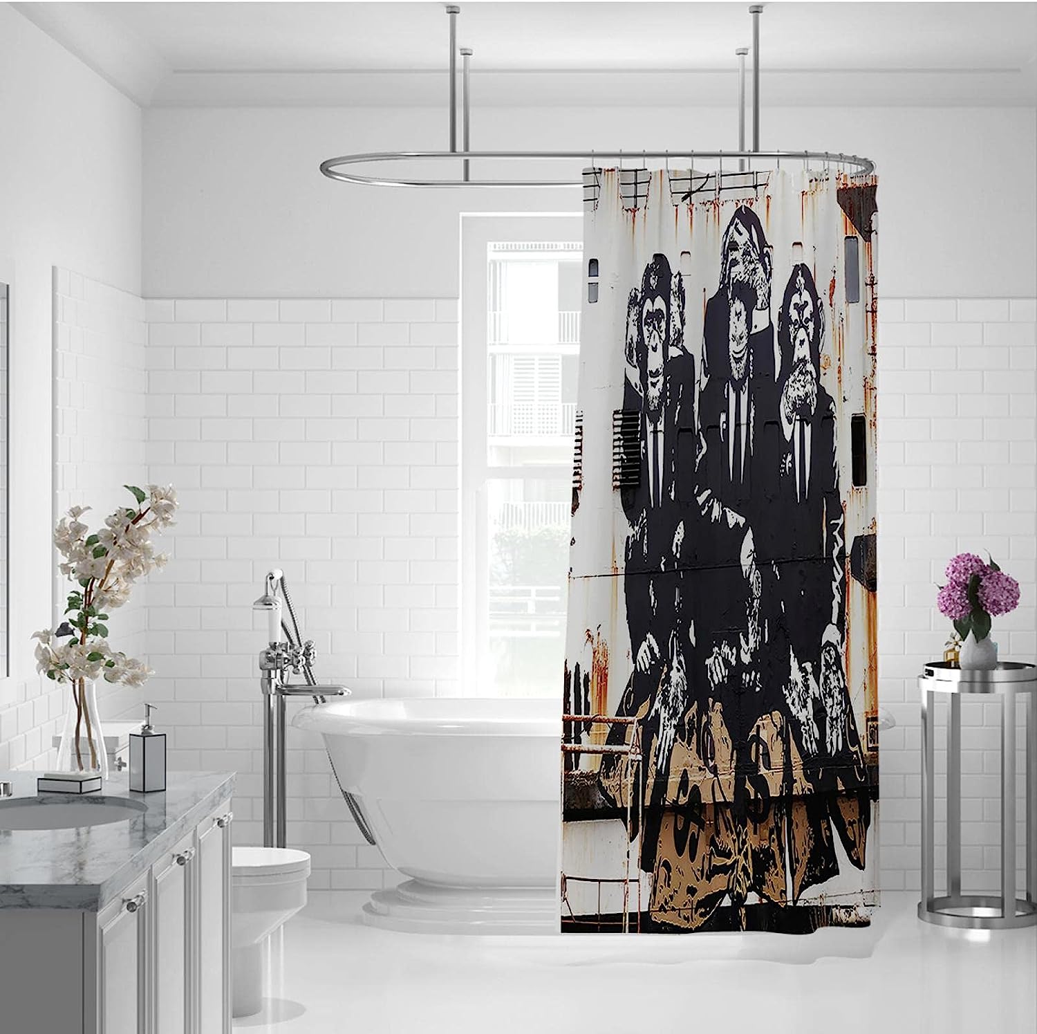 Vintage Chimpanzee Shower Curtain - A Playful Addition To Your Bathroom