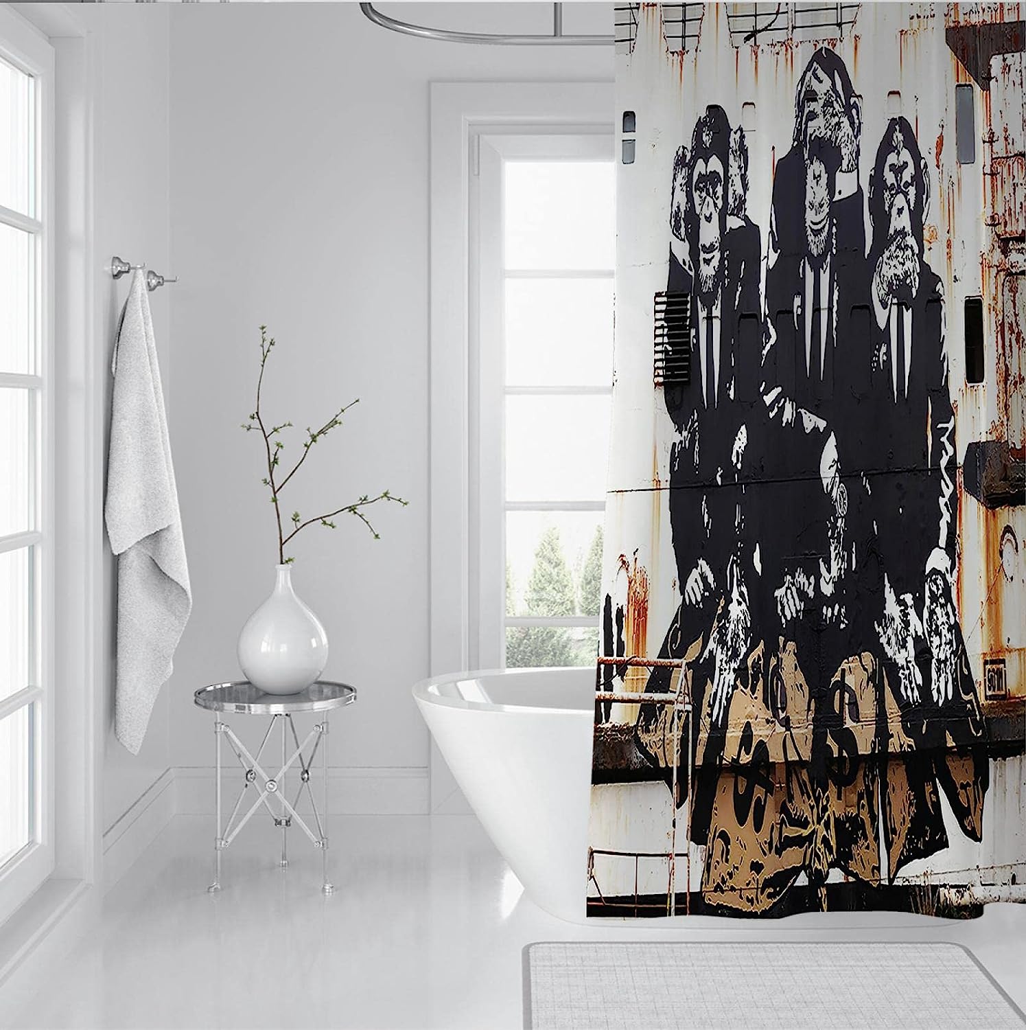 Vintage Chimpanzee Shower Curtain - A Playful Addition To Your Bathroom