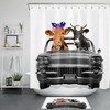 Vintage Classic Car Farmhouse Funny Cow Shower Curtain For Bathroom Accessories 
