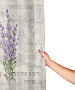 Vintage Composition with Grunge Display and Flowers Shower Curtain with Lavender and French Theme