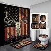 Vintage Deer Skull Restroom Shower Curtain for Hunting Cabin Bathroom