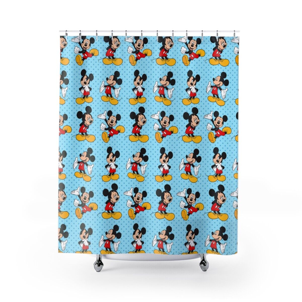 Vintage Disney Mickey Mouse Azul Cortina, Banheiro Da Disney Shower Curtain
