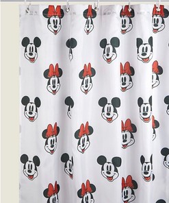 Vintage Disney Retro Mickey & Minnie Mouse Decorative Shower Curtain