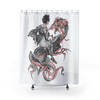 Vintage Dragon Rider Shower Curtain with Antique Illustration