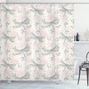 Vintage Dragonfly Print Shower Curtain, Shabby Chic Bathroom Decor