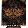 Vintage Dragonfly Shower Curtain, Brown Microfiber Bathroom Accents Fabric Machine Washable