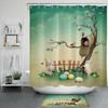 Vintage Easter Flower Egg Bunny Shower Curtain for Bathroom 