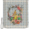 Vintage Easter Gnome Bunny Ear Egg Shower Curtain - Daisy Flower Waterproof Bath Curtain For Retro Bathroom Decor