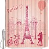 Vintage Eiffel Tower Background Image Shower Curtain By Charmhome