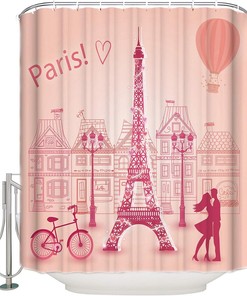 Vintage Eiffel Tower Background Image Shower Curtain By Charmhome