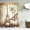 Vintage Eiffel Tower Shower Curtain With City View And Home Textiles