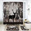 Vintage Elk Shower Curtain, Rustic Bathroom Accessory 