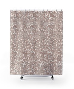 Vintage English Bathroom Accessory with Antique Bathroom William Morris Bird & Anemone Warm Terracotta Shower Curtain