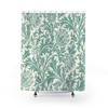 Vintage English Bathroom Accessory with William Morris Thistle Mint Green & Cream Shower Curtain