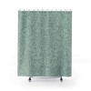Vintage English Shower Curtain, William Morris Elegant Soft Green Acorn Pattern, Antique Print Bath Décor