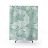 Vintage English Shower Curtain, William Morris Pastel Aqua Acanthus Leaf Pattern Print, Antique Bathroom Accessory