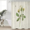 Vintage Farm White Rose Flowers on Retro Letter Print Shower Curtain for Bathroom
