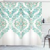 Vintage Floral Boho Print Turquoise Shower Curtain for an Elegant Bathroom