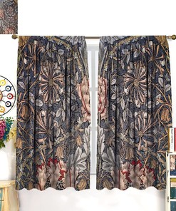 Vintage Floral Curtains with Blackout Panels - William Morris Original Design