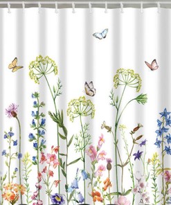 Vintage Floral Print Shower Curtain For A Charming Bathroom Decor, Romantic Bathroom Accessories