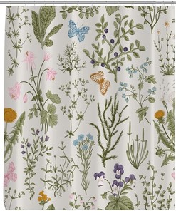 Vintage Floral Shower Curtain For A Victorian Bathroom