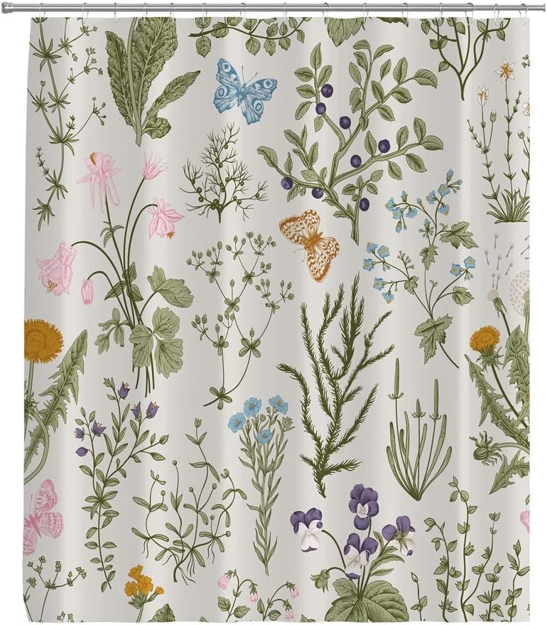 Vintage Floral Shower Curtain For A Victorian Bathroom