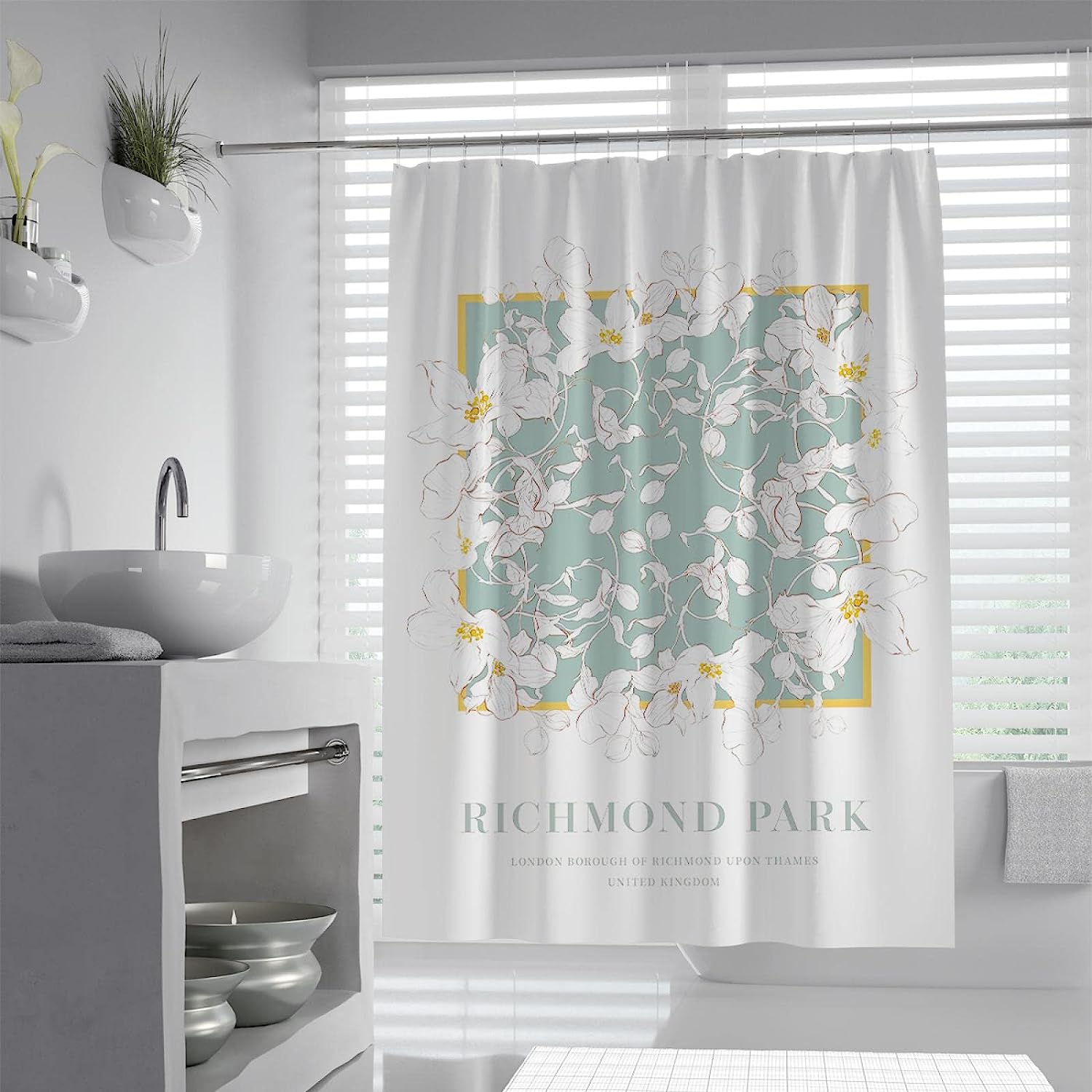 Vintage Floral Shower Curtain With William Morris Masterpiece Design For Your Classic Bathroom