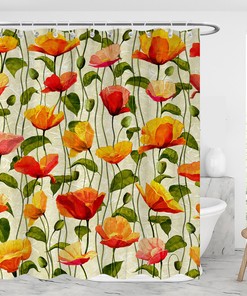 Vintage Flower Allover Floral Shower Curtain - Ideal Gift For Bathroom Decoration