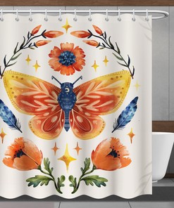 Vintage Flower Honey Shower Curtain - Minimalist Bathroom Decor