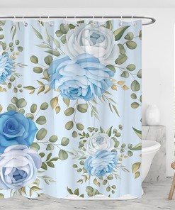 Vintage Flower Shower Curtain - All-Over Floral Design - Waterproof And Modern Fabric