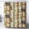Vintage Forest Animals Shower Curtain - Rustic Cabin Design with Bear, Deer, Owl and Wolf 