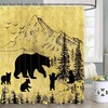 Vintage Forest Black Bear Shower Curtain For Rustic Lodge Cabin Bathroom Accessoriess