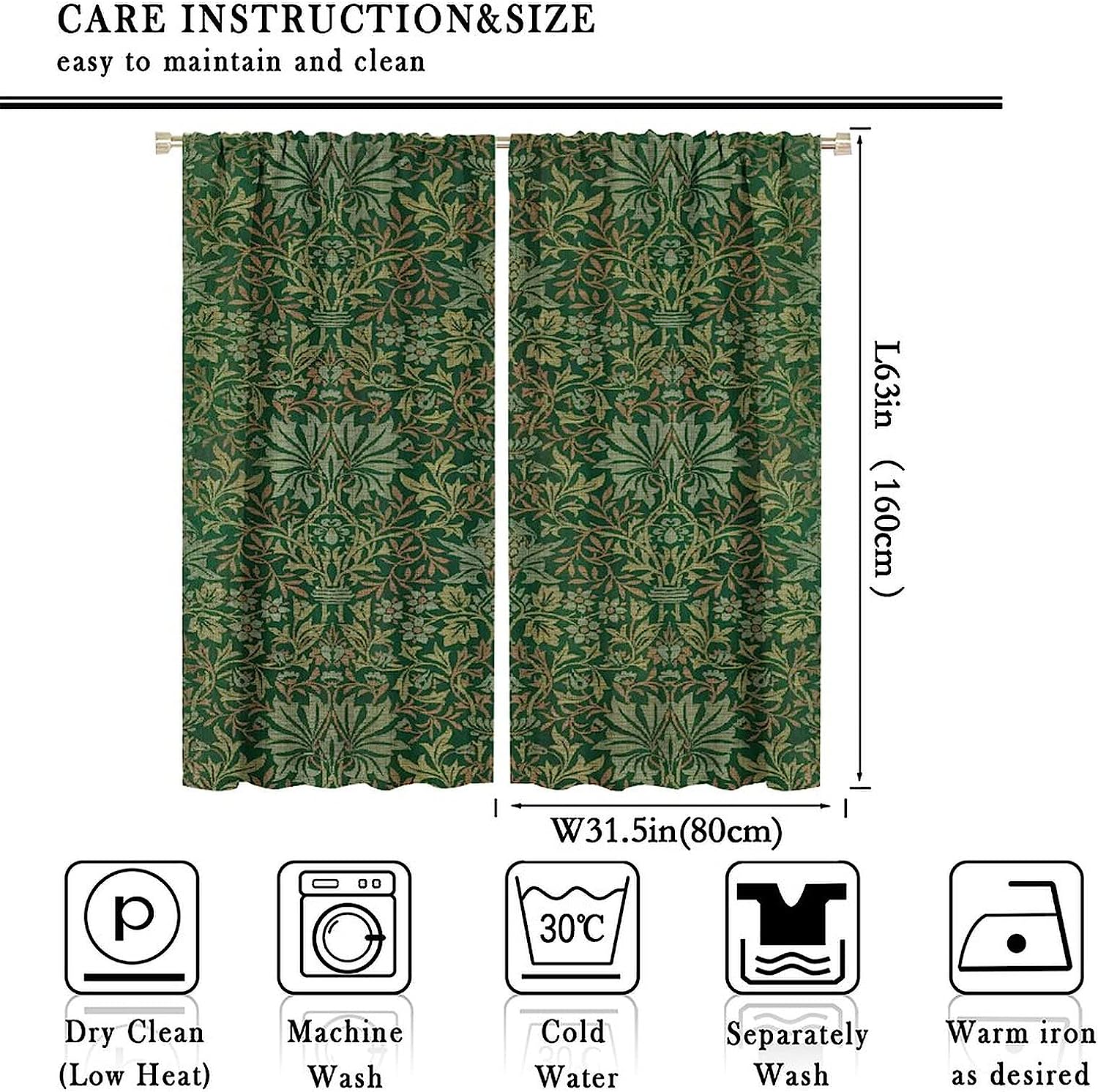Vintage Garden Curtains In 63X63In Size For A Luxurious Look - Image 2