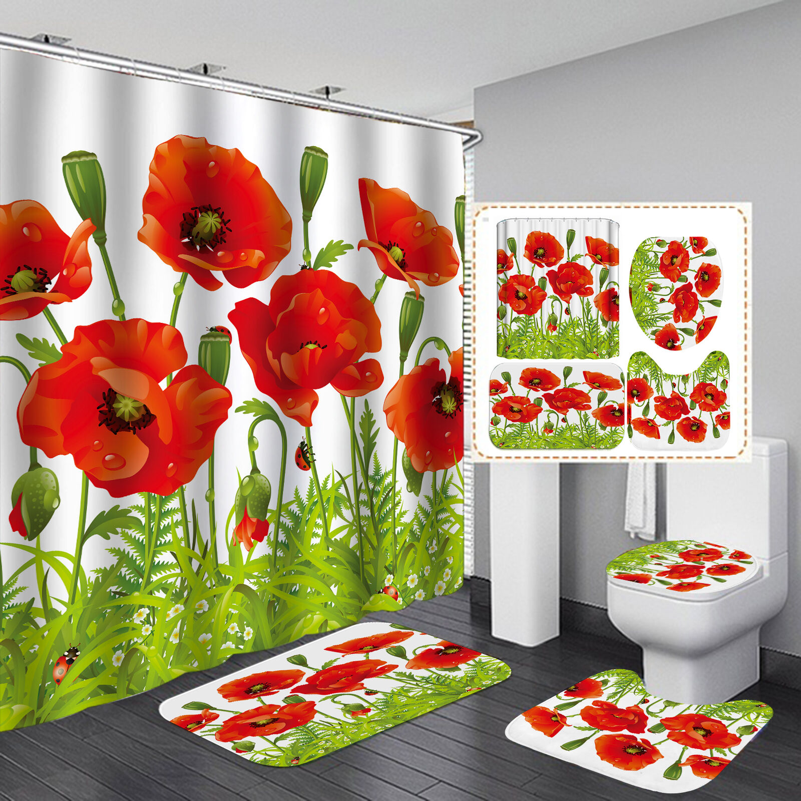 Vintage Garden Print Shower Curtain