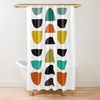 Vintage Geometric Design Mid Century Modern Shower Curtain for a Nostalgic Bathroom 