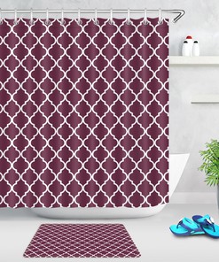 Vintage Geometric Shower Curtain - Pattern Fabric Design for a Modern Bathroom 