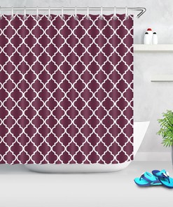 Vintage Geometric Shower Curtain - Pattern Fabric Design for a Modern Bathroom
