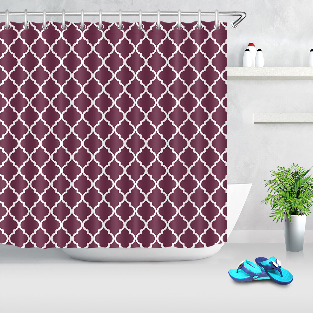Vintage Geometric Shower Curtain - Pattern Fabric Design for a Modern Bathroom