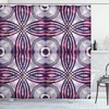 Vintage Geometric Stripe Shower Curtain - Circle Print Design for a Retro-Inspired Bathroom 