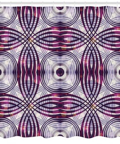 Vintage Geometric Stripe Shower Curtain - Circle Print Design for a Retro-Inspired Bathroom