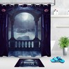Vintage Gothic Balcony Moon Scene Shower Curtain Fabric Bathroom Decor With Gothic Style 