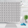 Vintage Gray and White Geometric Shower Curtain - Retro Print Design for a Stylish Bathroom 