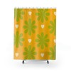 Vintage Green Flower Retro Hippie Style Boho Shower Curtain 