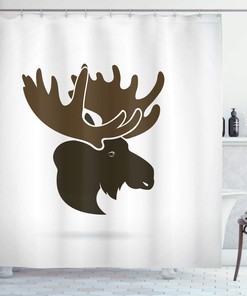 Vintage Guanaco And Cactus Shower Curtain With South American Animal Theme, Cloth Fabric Bathroom Decors