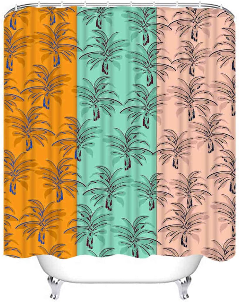 Vintage Hawaii Look Tropical Shower Curtain for Bathroom Showers and Bathtubs