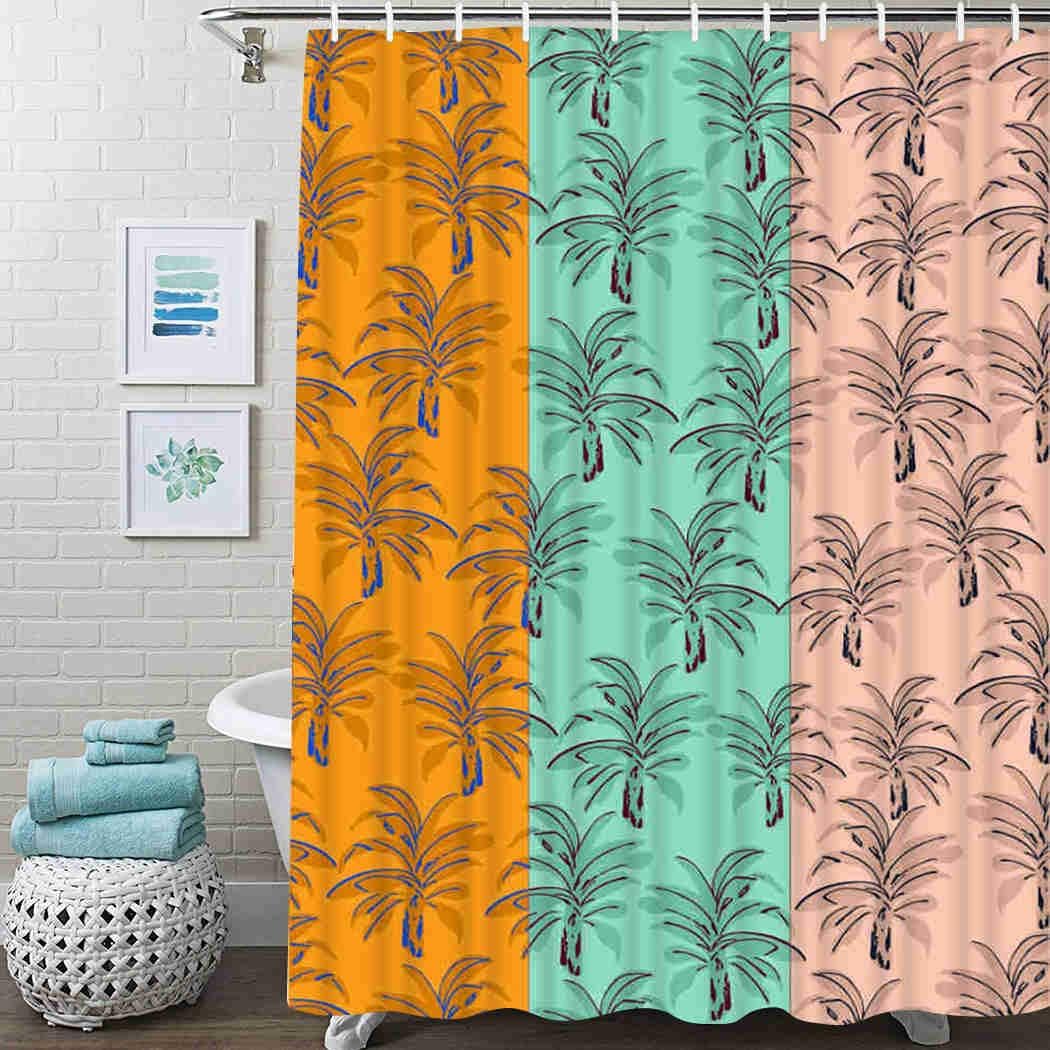 Vintage Hawaii Look Tropical Shower Curtain for Bathroom Showers and Bathtubs